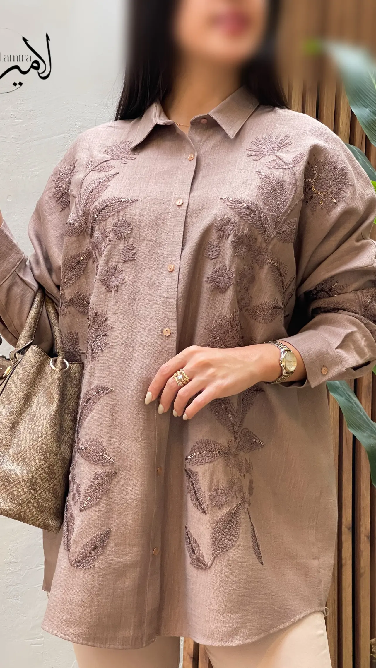 شومیز مانتویی مجلسی ترک طرح آلاله